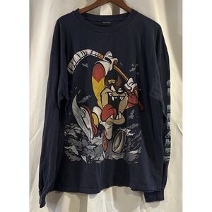 Vintage Looney Tunes Taz Hockey Ice Breaker Long‎ Sleeve Shirt